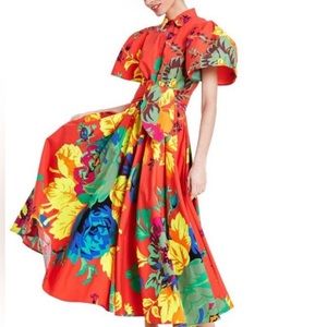 CHRISTOPHER JOHN ROGERS RED FLORAL DRESS 16W/18W